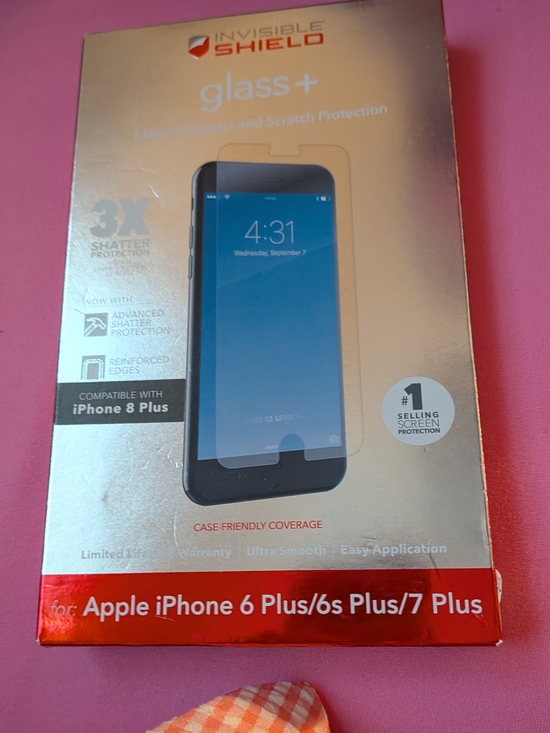 Other - Glass+ Tempered Screen Protector for Apple iPhone 6/6s Plus/7 Plus — Black